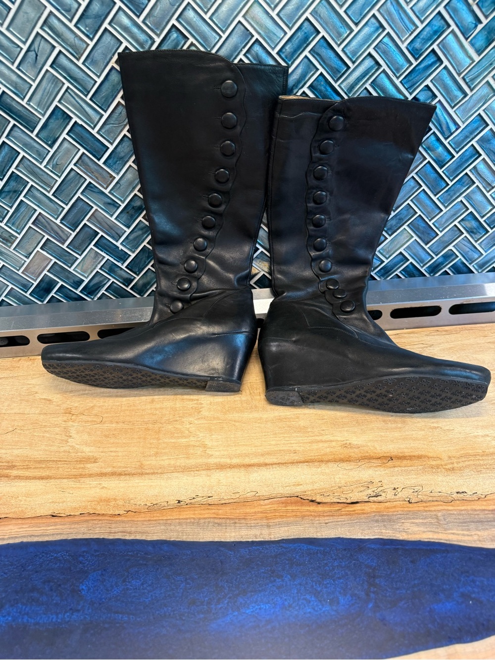 Miz Mooz Black Leather tall Boots